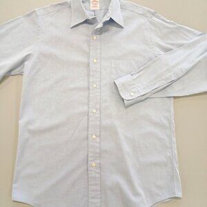Men's Brooks Brothers Lt Blue Traditional Fit Non-Iron Dress Shirt Size 14.5-32